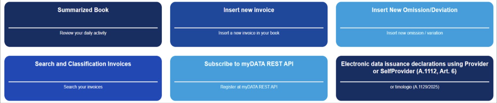myDATA dashboard